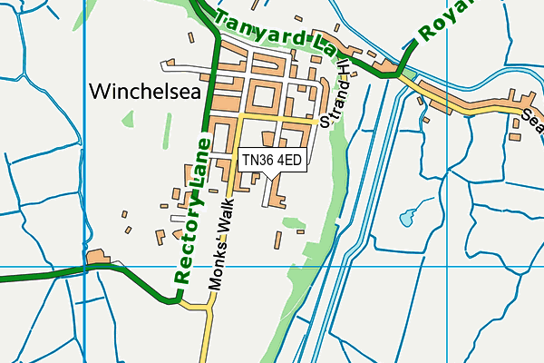 TN36 4ED map - OS VectorMap District (Ordnance Survey)