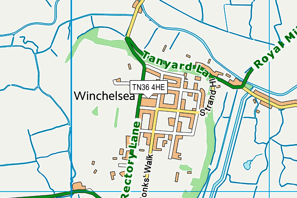 TN36 4HE map - OS VectorMap District (Ordnance Survey)