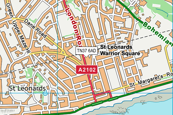 TN37 6AD map - OS VectorMap District (Ordnance Survey)