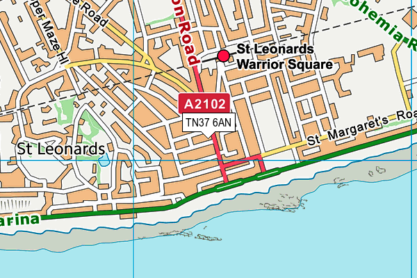 TN37 6AN map - OS VectorMap District (Ordnance Survey)