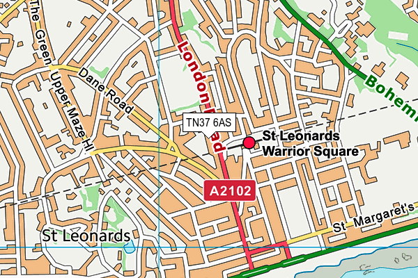 TN37 6AS map - OS VectorMap District (Ordnance Survey)