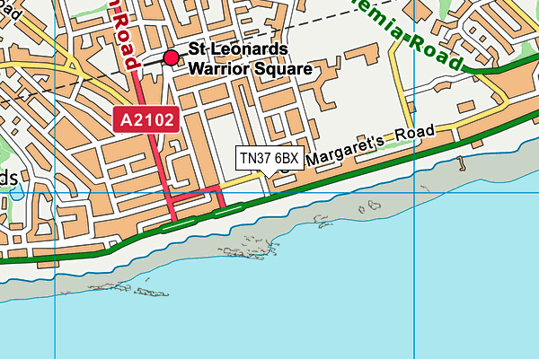 TN37 6BX map - OS VectorMap District (Ordnance Survey)