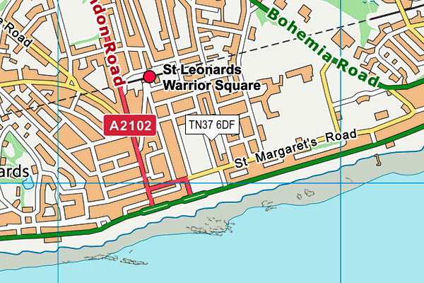 TN37 6DF map - OS VectorMap District (Ordnance Survey)