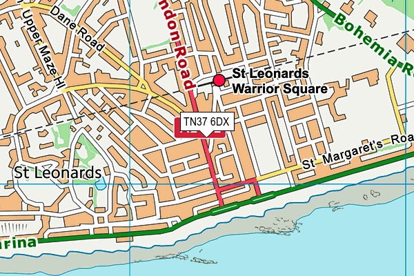 TN37 6DX map - OS VectorMap District (Ordnance Survey)