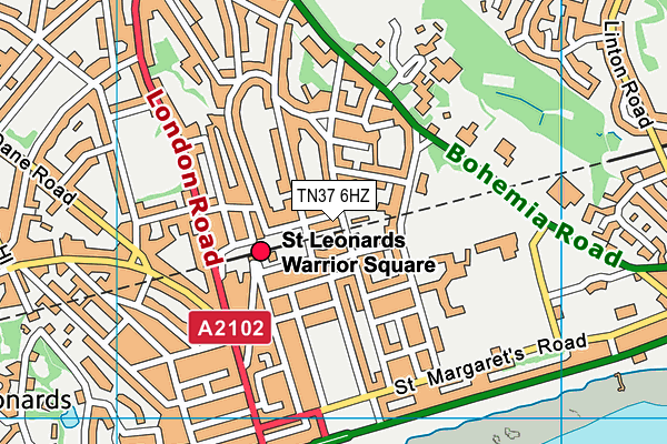 TN37 6HZ map - OS VectorMap District (Ordnance Survey)