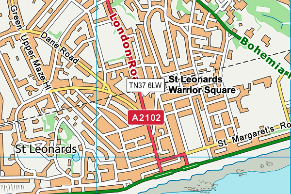 TN37 6LW map - OS VectorMap District (Ordnance Survey)