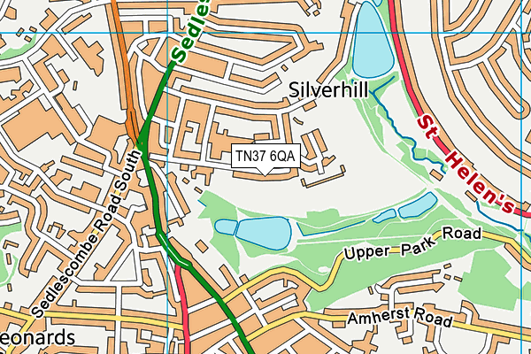 TN37 6QA map - OS VectorMap District (Ordnance Survey)