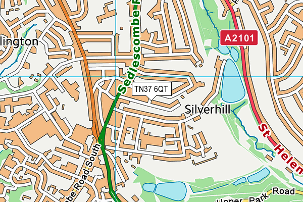 TN37 6QT map - OS VectorMap District (Ordnance Survey)