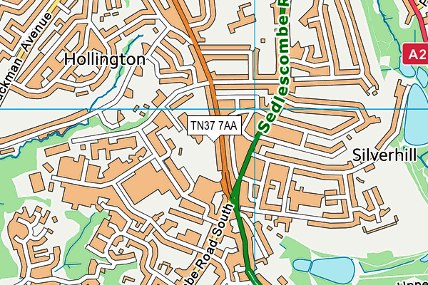 TN37 7AA map - OS VectorMap District (Ordnance Survey)