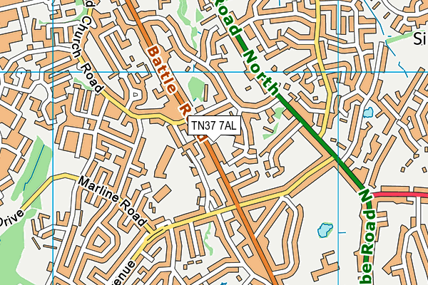 TN37 7AL map - OS VectorMap District (Ordnance Survey)