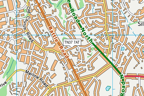 TN37 7AT map - OS VectorMap District (Ordnance Survey)