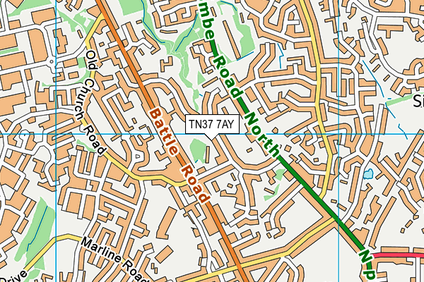 TN37 7AY map - OS VectorMap District (Ordnance Survey)