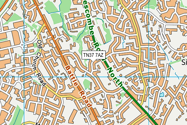 TN37 7AZ map - OS VectorMap District (Ordnance Survey)