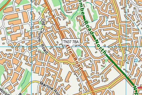 TN37 7BA map - OS VectorMap District (Ordnance Survey)