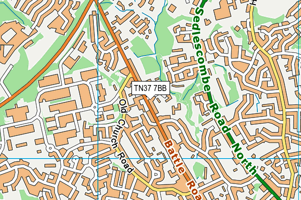 TN37 7BB map - OS VectorMap District (Ordnance Survey)