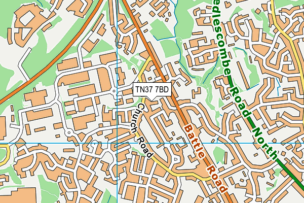 TN37 7BD map - OS VectorMap District (Ordnance Survey)