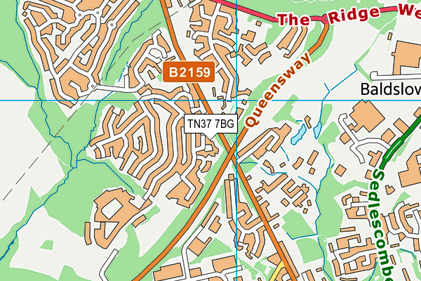 TN37 7BG map - OS VectorMap District (Ordnance Survey)