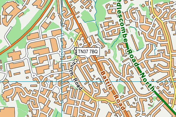 TN37 7BQ map - OS VectorMap District (Ordnance Survey)