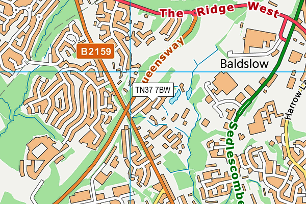 TN37 7BW map - OS VectorMap District (Ordnance Survey)