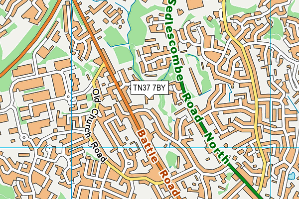 TN37 7BY map - OS VectorMap District (Ordnance Survey)