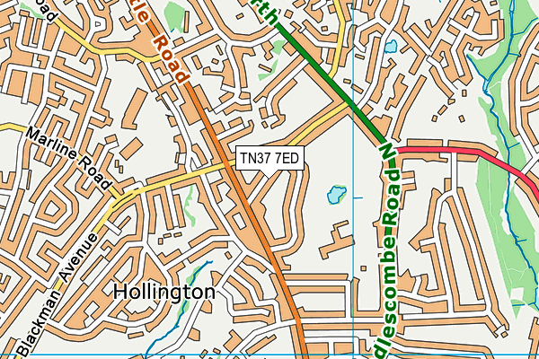 TN37 7ED map - OS VectorMap District (Ordnance Survey)