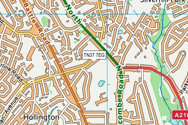 TN37 7EG map - OS VectorMap District (Ordnance Survey)