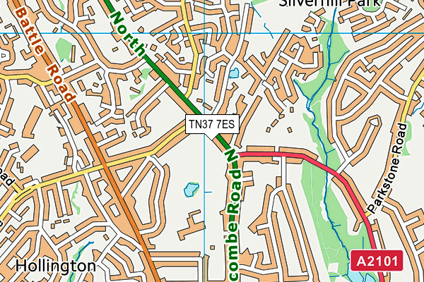 TN37 7ES map - OS VectorMap District (Ordnance Survey)