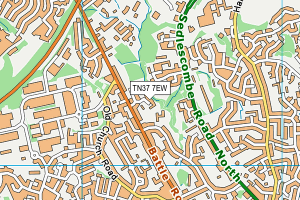 TN37 7EW map - OS VectorMap District (Ordnance Survey)