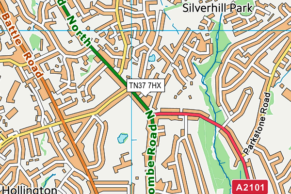 TN37 7HX map - OS VectorMap District (Ordnance Survey)