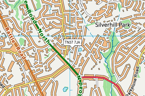 TN37 7JA map - OS VectorMap District (Ordnance Survey)