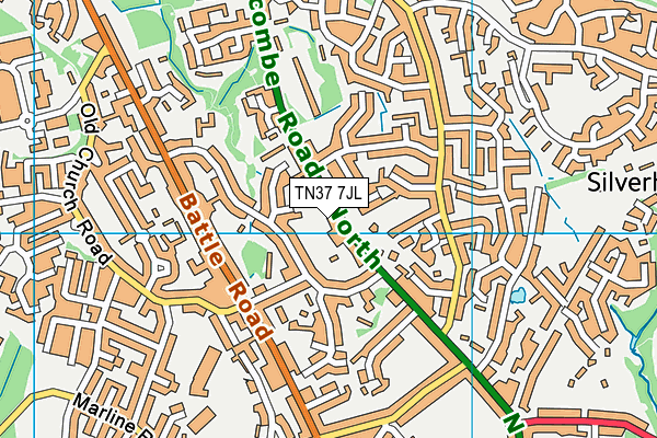 TN37 7JL map - OS VectorMap District (Ordnance Survey)