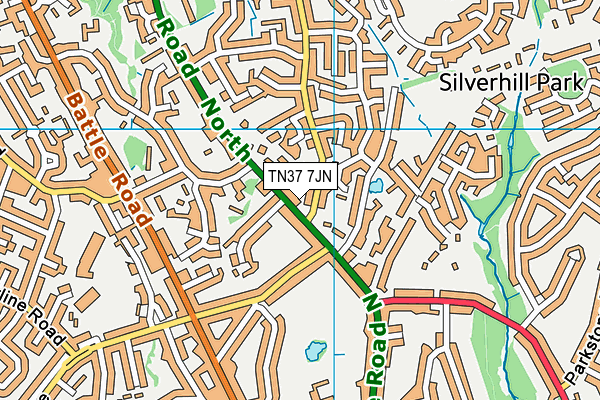 TN37 7JN map - OS VectorMap District (Ordnance Survey)