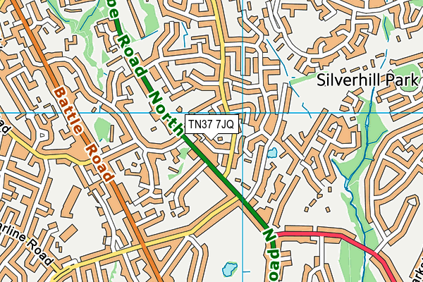 TN37 7JQ map - OS VectorMap District (Ordnance Survey)