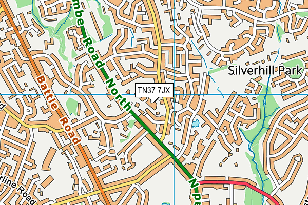 TN37 7JX map - OS VectorMap District (Ordnance Survey)
