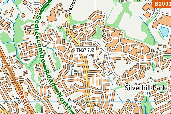 TN37 7JZ map - OS VectorMap District (Ordnance Survey)