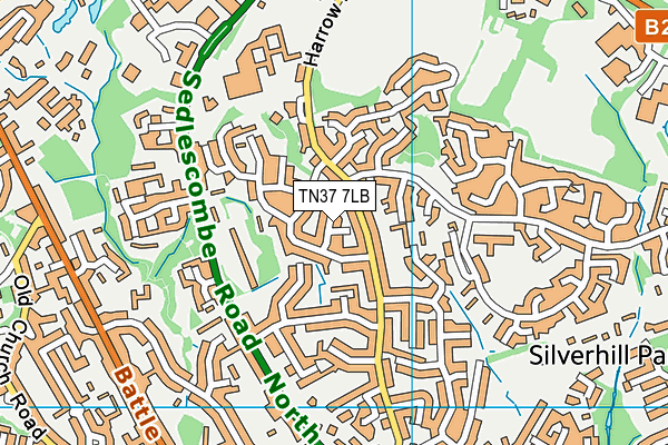TN37 7LB map - OS VectorMap District (Ordnance Survey)