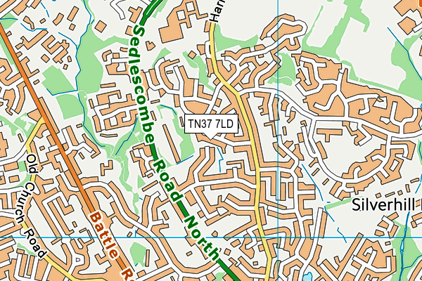 TN37 7LD map - OS VectorMap District (Ordnance Survey)