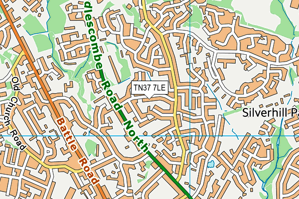 TN37 7LE map - OS VectorMap District (Ordnance Survey)