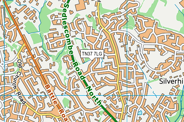 TN37 7LG map - OS VectorMap District (Ordnance Survey)