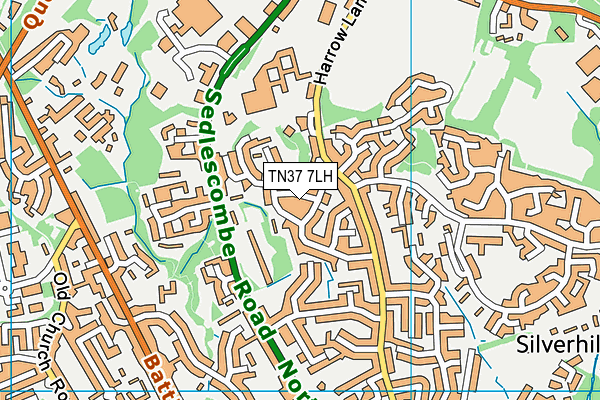 TN37 7LH map - OS VectorMap District (Ordnance Survey)