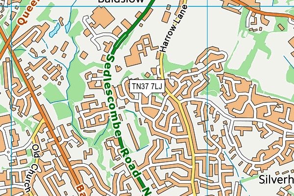 TN37 7LJ map - OS VectorMap District (Ordnance Survey)