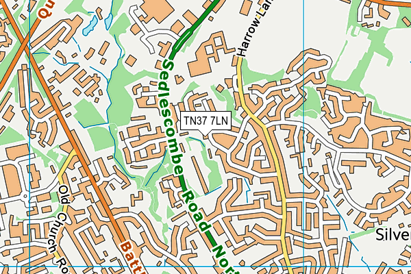 TN37 7LN map - OS VectorMap District (Ordnance Survey)