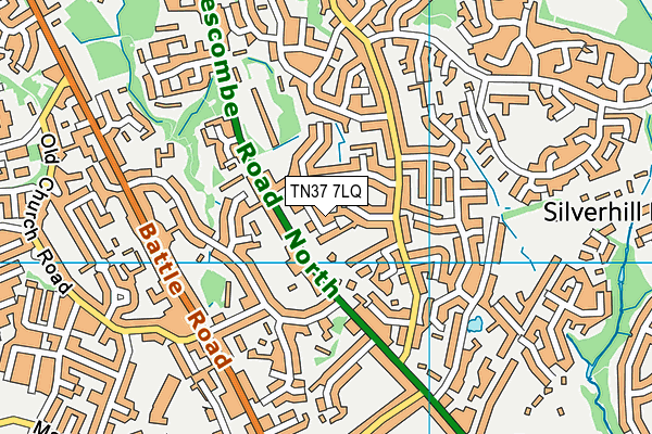 TN37 7LQ map - OS VectorMap District (Ordnance Survey)