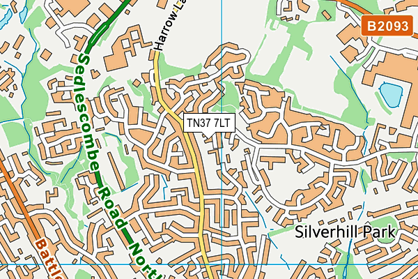 TN37 7LT map - OS VectorMap District (Ordnance Survey)