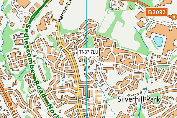 TN37 7LU map - OS VectorMap District (Ordnance Survey)