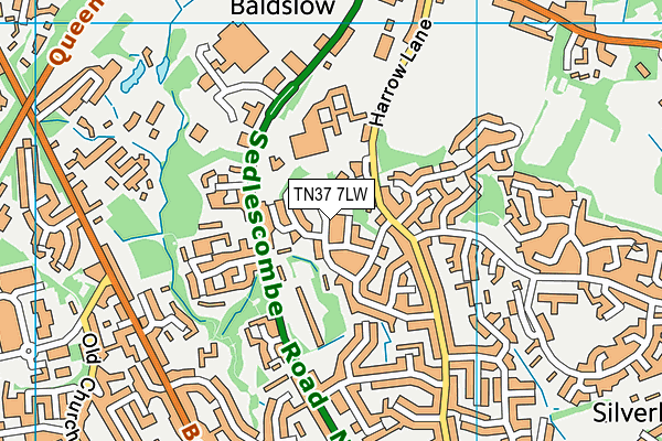 TN37 7LW map - OS VectorMap District (Ordnance Survey)