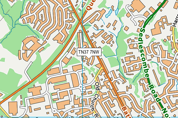 TN37 7NW map - OS VectorMap District (Ordnance Survey)