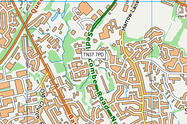 TN37 7PD map - OS VectorMap District (Ordnance Survey)