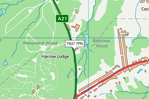 TN37 7PN map - OS VectorMap District (Ordnance Survey)