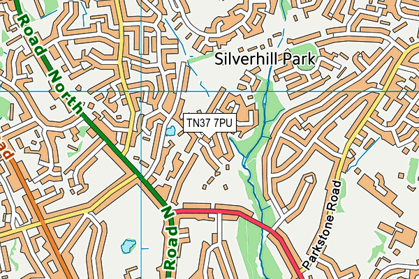 TN37 7PU map - OS VectorMap District (Ordnance Survey)